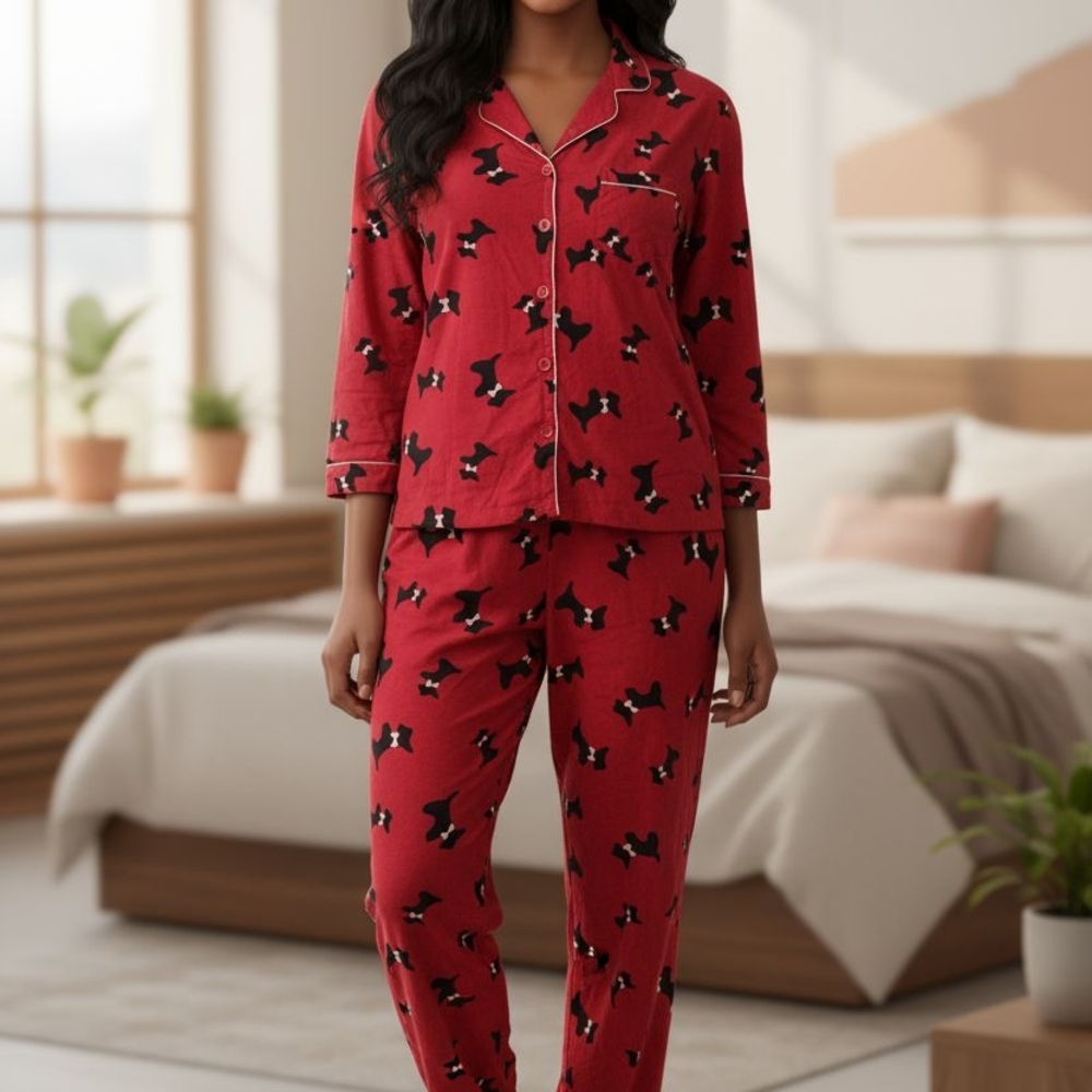 Victoria's Secret Red Dog Print Pajama Set